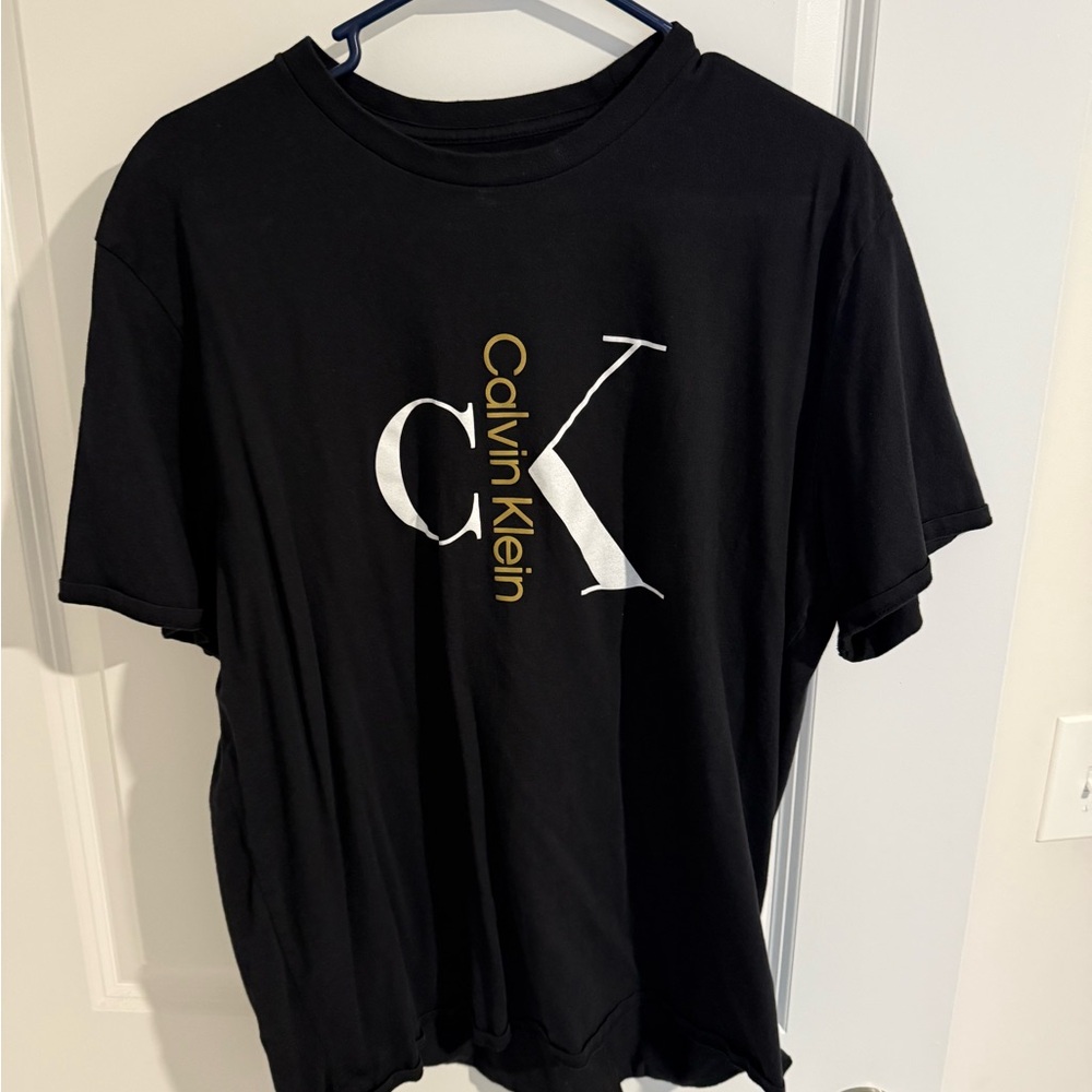 Calvin Klein Black Tee with Gold Logo